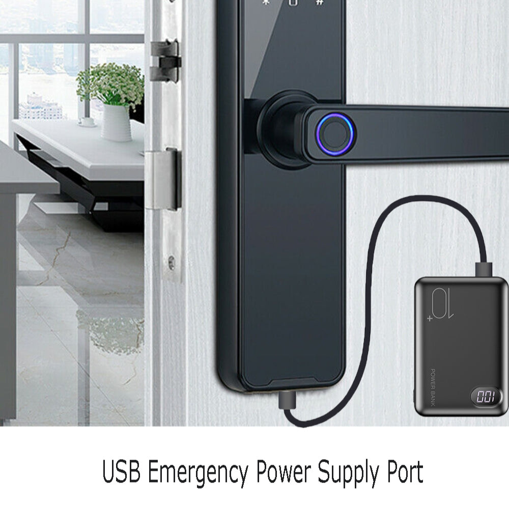 Tuya WIFI Smart Door Lock, Biometric Fingerprint, Smart Card, Password, Key USB