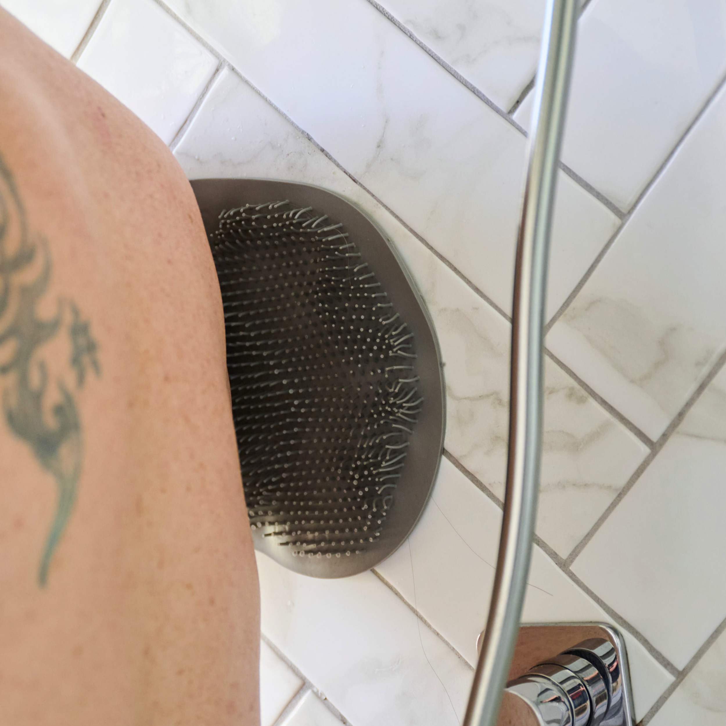 Back & Foot Scrubber,  Bath Massage Pad for Back (Grey)